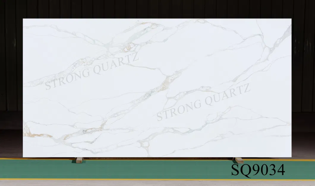 White Small Grain Artificial Quartz Stone Slabs for Engineered Countertops with High Quality